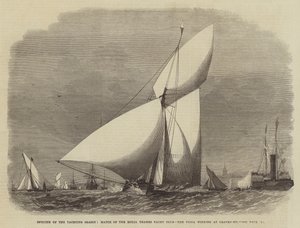 Apertura de la temporada de yates, carrera del Royal Thames Yacht Club, el Fiona ganando en Gravesend